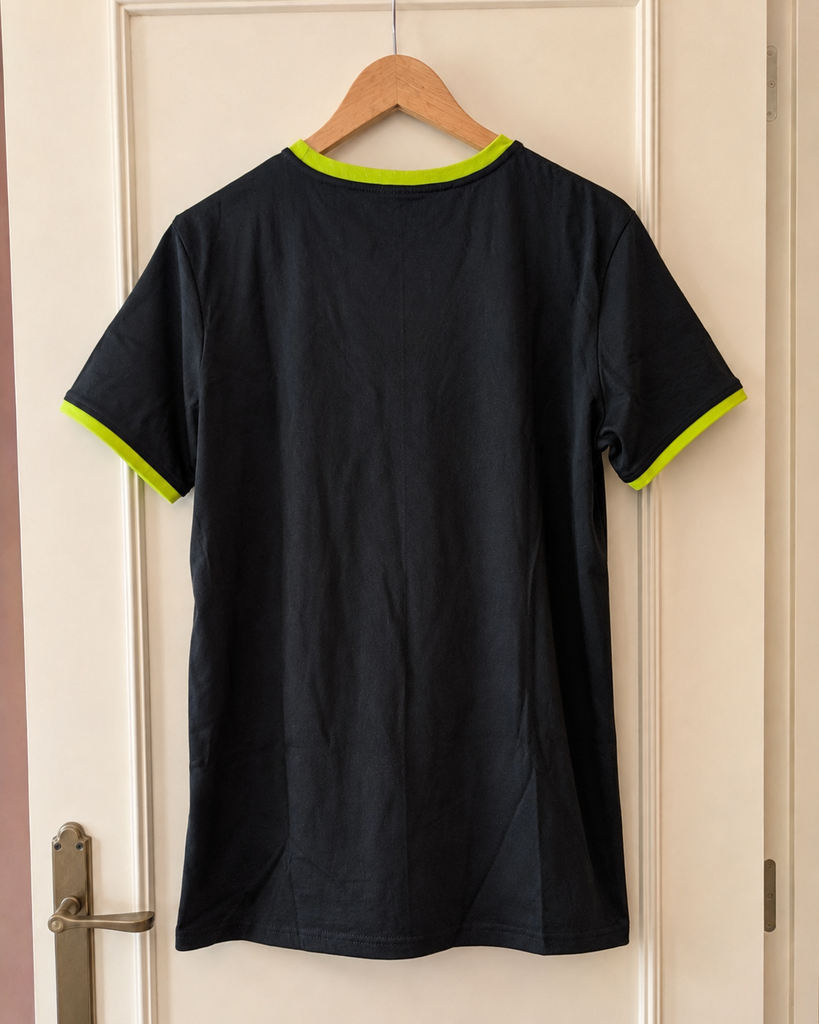Camiseta Cartri Negra / Verde Lima – Talla XL