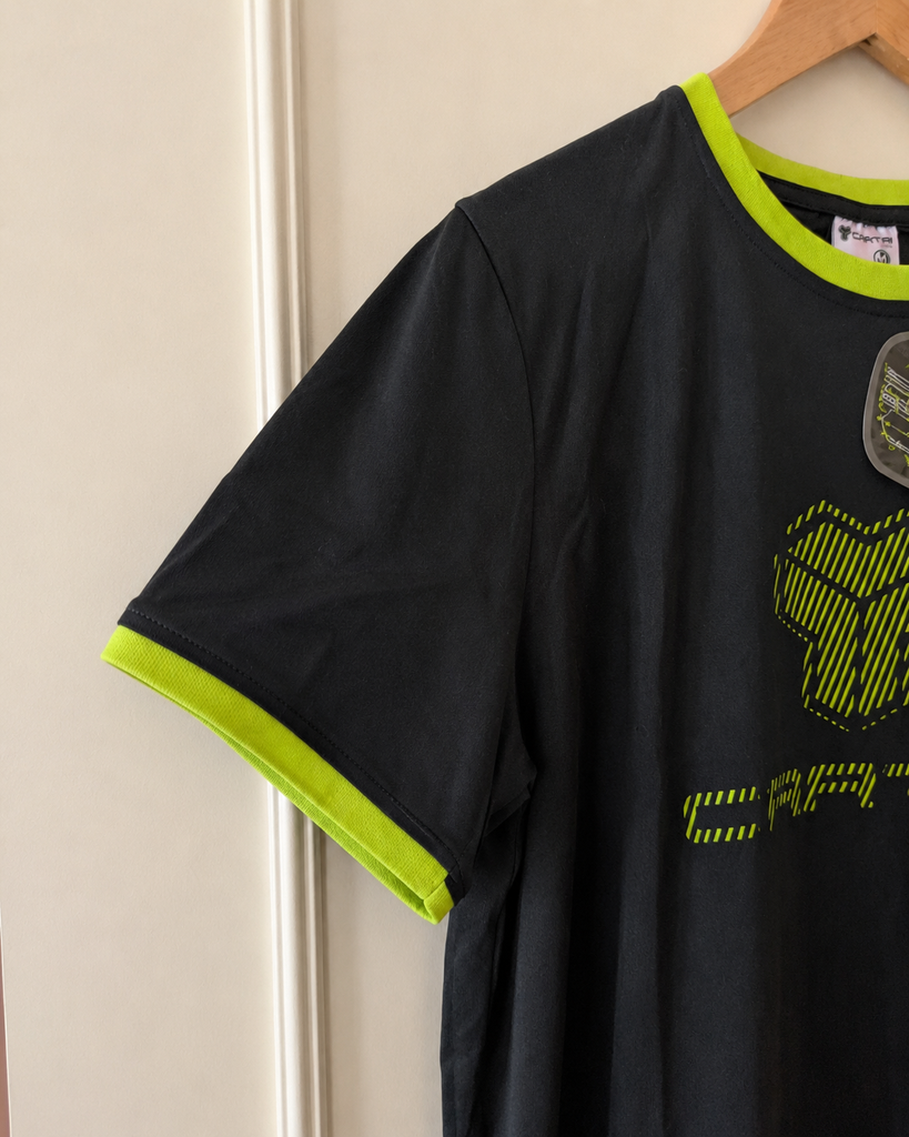 Camiseta Cartri Negra / Verde Lima – Talla XL