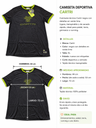 Camiseta Cartri Negra / Verde Lima – Talla XL